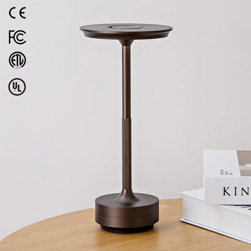 lampe table rechargeable led moderne marron doré noir touch switch