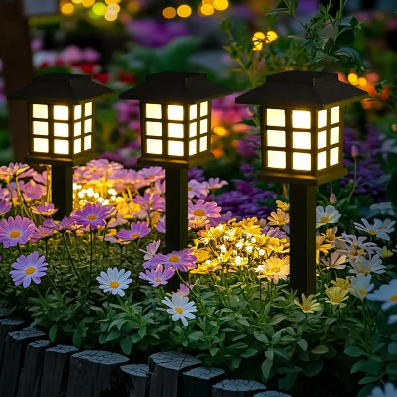 lumière solaire extérieure moderne noire carreaux blancs ip65 led jardin camping