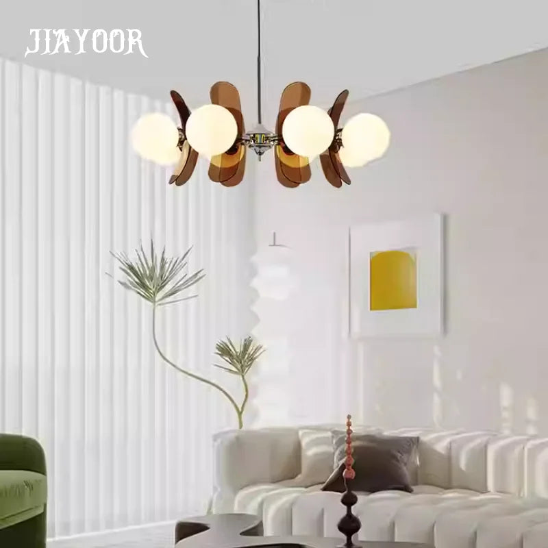 suspension lumineuse moderne sphères translucides métal doré salon chambre salle manger