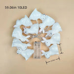 décoration intérieure figurines lapins lumineuses blancs visage mignon modernes 10 led autonomes