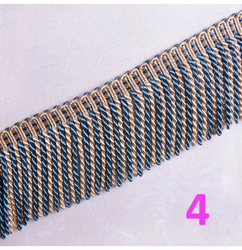 franges torsadées ornementales polyester 12 yards ruban frisé classique or noir bleu rose violet