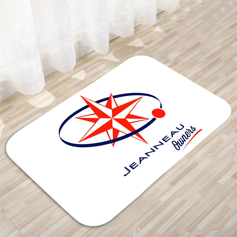 tapis antidérapant moderne étoile jeanreau noir blanc gris rouge bleu violet graphique
