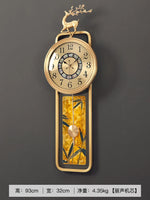 horloge murale moderne or noir figurine cerf abstraite décoration chambre salon
