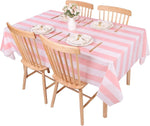 nappe rayures horizontales rose blanche décoration fête anniversaire enfantine transparente occasionnelle festive