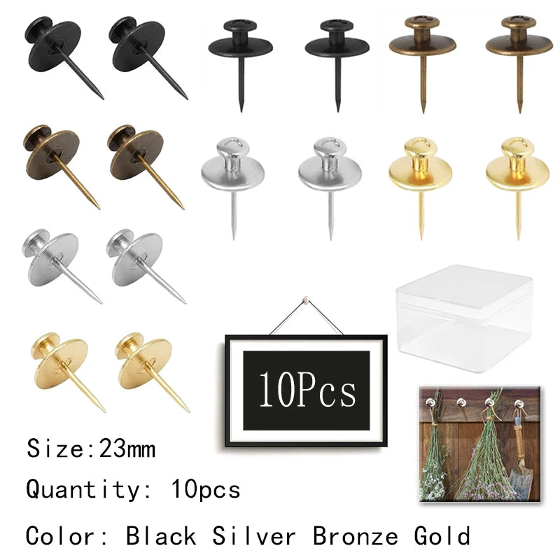 clous tête plate noirs argent bronze or modernes 23mm longueur 15mm largeur boîte 10pcs
