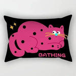 taies d'oreiller kawaii rayées chats chiens moderne enfants chambre decoration maison 30x50cm 40x60cm 50x70cm