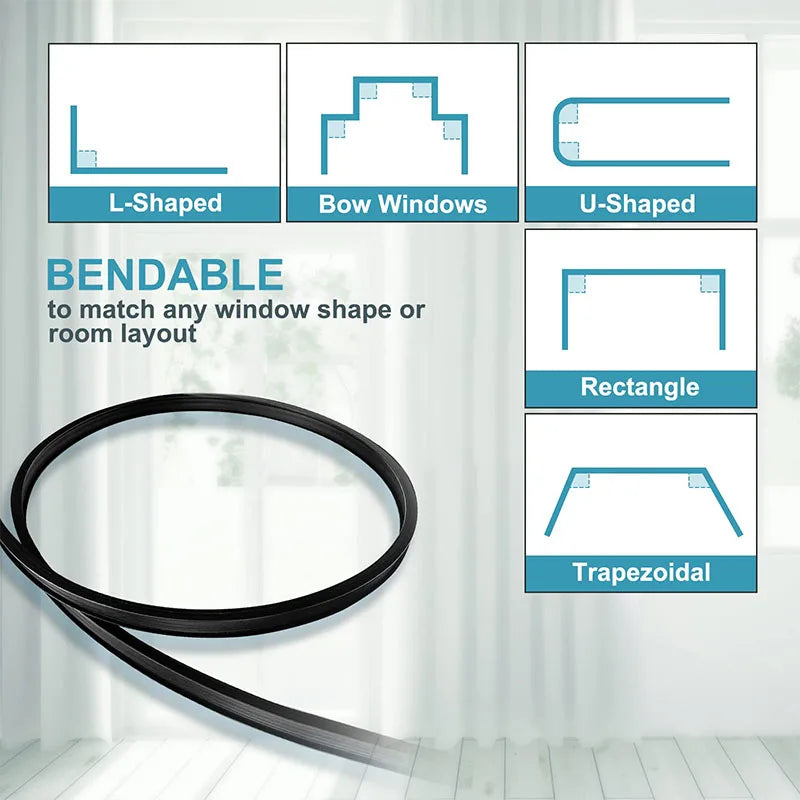 rideau fenêtre moderne noir clips acier inoxydable plaque métallique rallonges suspension vis boulons pvc
