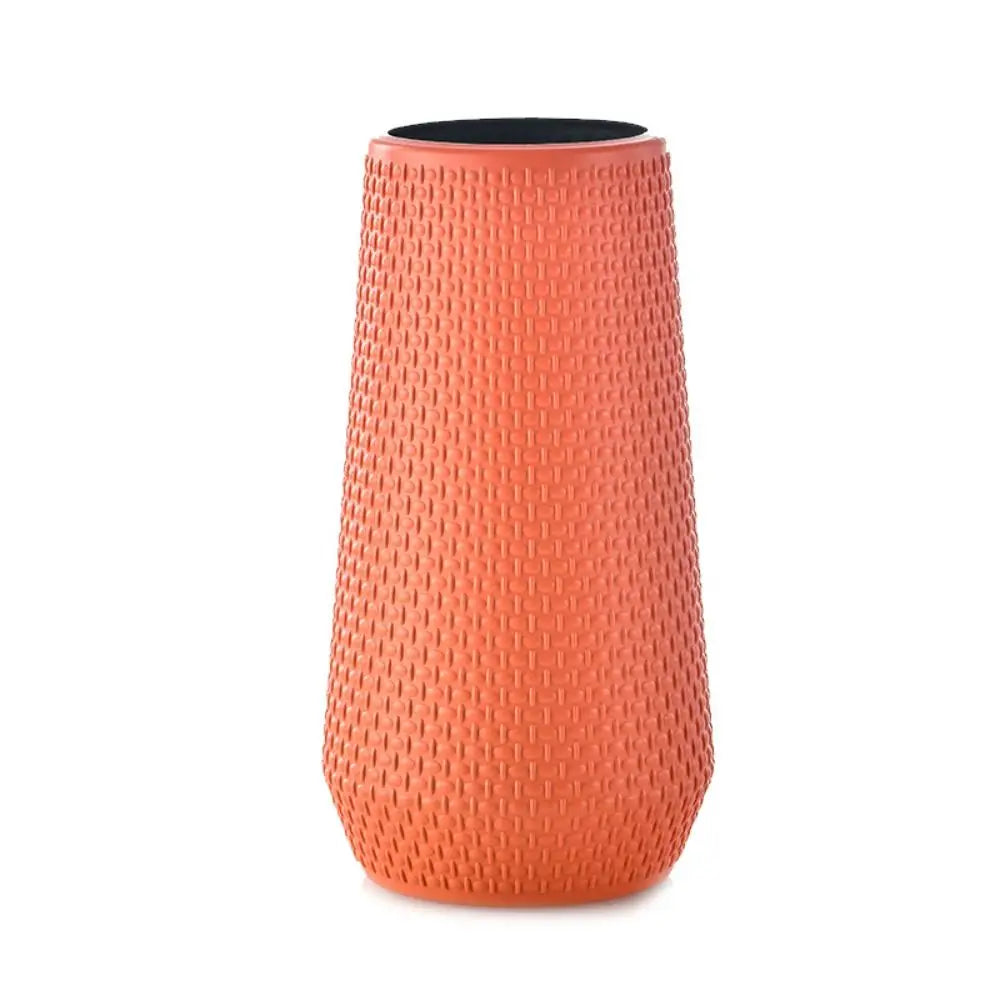 vase céramique vert orange blanc texture tissée moderne fleurs artificielles salonDecoration