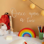 décoration murale bois once upon time champêtre calligraphique conte fées chambre enfant