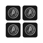 sous verres starfleet command logo étoiles noir antidérapants moderne cuisine restaurant bar