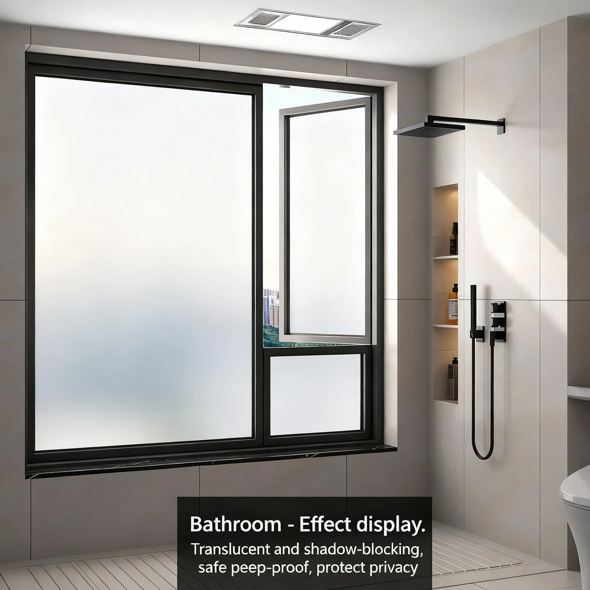 film confidentialité givré autocollant porte verre isolation thermique protection uv moderne blanc 30x100cm 40x200cm