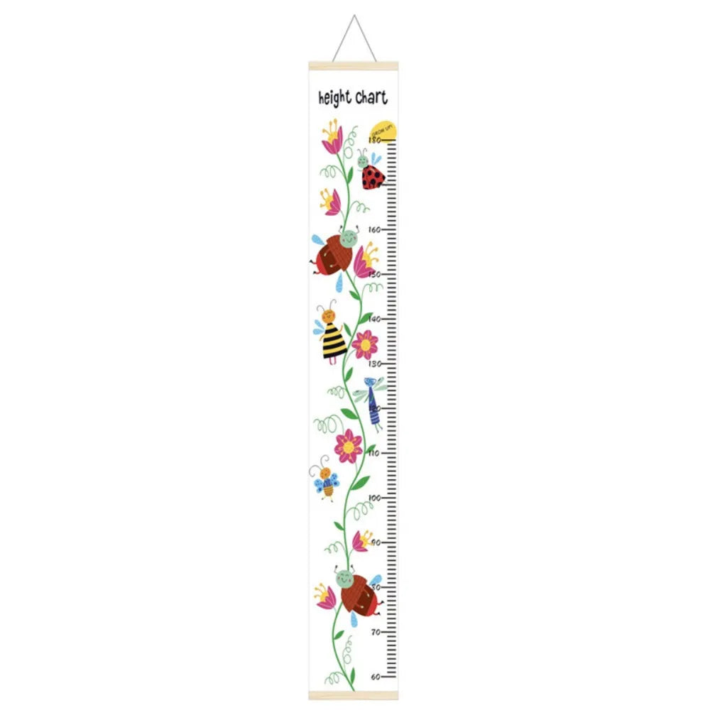 tableau croissance enfant dessin animé personnages animaux végétaux objets volants crochet bois