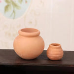 pots céramique miniature rustique pots texte horizontal cannelé décoration enfant jouets cuisine architectural