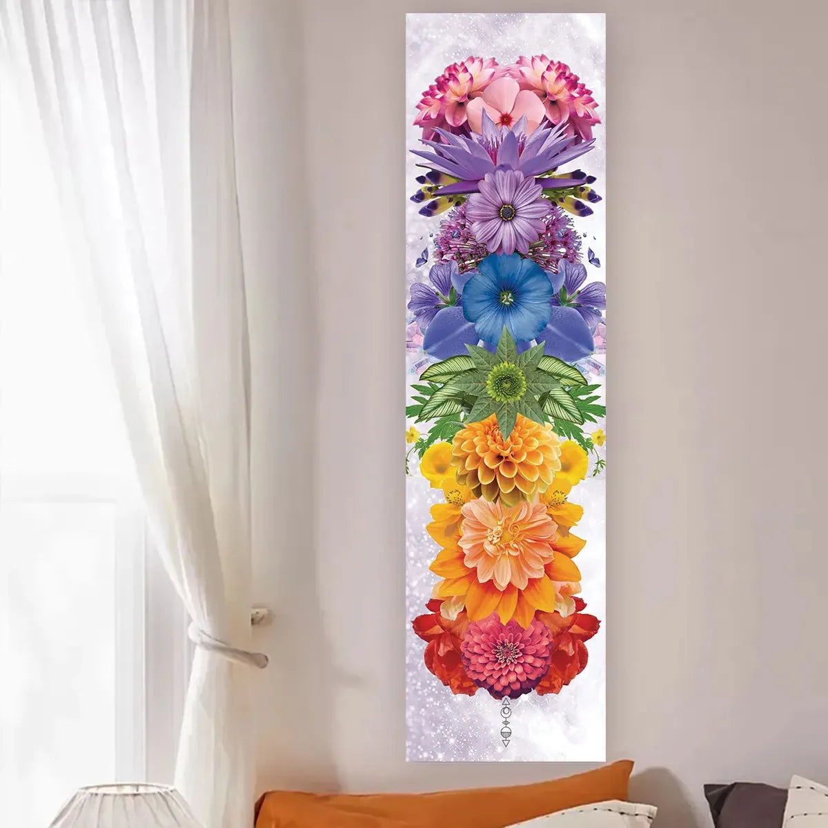 tableau mural multicolore mandala symboles religieux spirituel opaque sans fixation 150cm 40cm