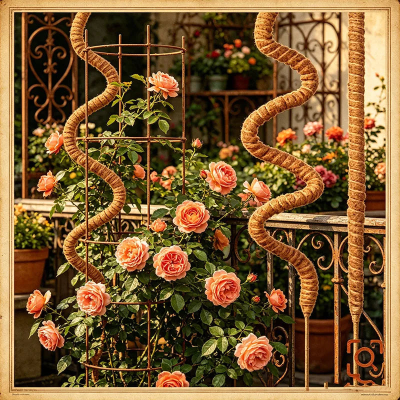 support plante grimpante fibre végétale marron clair naturelle rustique facile utiliser adhésif twine velcrointérieurextérieurbalconjardin