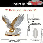 décoration sculpture aigle transparent doré moderne brillance effet métallique base plate