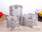 sacs assaisonnement acier inoxydable filtre cylindrique maille fine argenté moderne cuisine stockageversiblechains métalliques