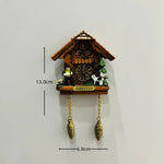 horloge pendule alpine animaux paysages aimants réfrigerateur texte traditionnel