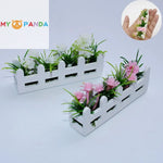miniature clôture fleurs artificielles différentes couleurs décorative maison poupée accessoire miniature vert rose jaune