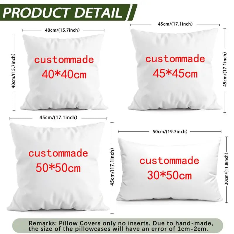 coussin moderne imprimé photo fermeture glissière polyester coton blanc decoratif maison lit voiture 40x40
