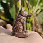 statuette bois loup gravure art traditionnel décoration maison anniversaire pendaison crémaillère cadeau