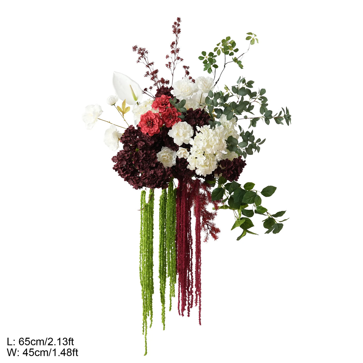 bouquet fleurs artificielles rouge blanc vert extérieur intérieur décoration maison événement mariage anniversaire partys