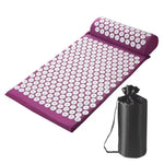 tapis massage acupression boutons blancs fibre polyester coton moderne violet sac transport