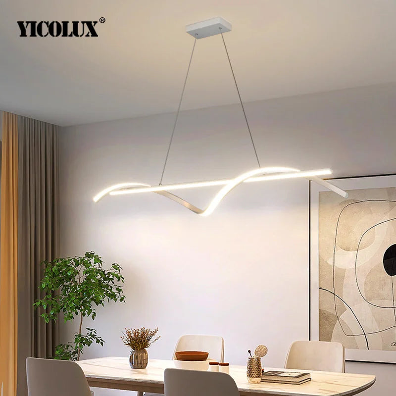 lampe suspendue moderne blanc ondulé salle manger chambre salon étude hallôtel
