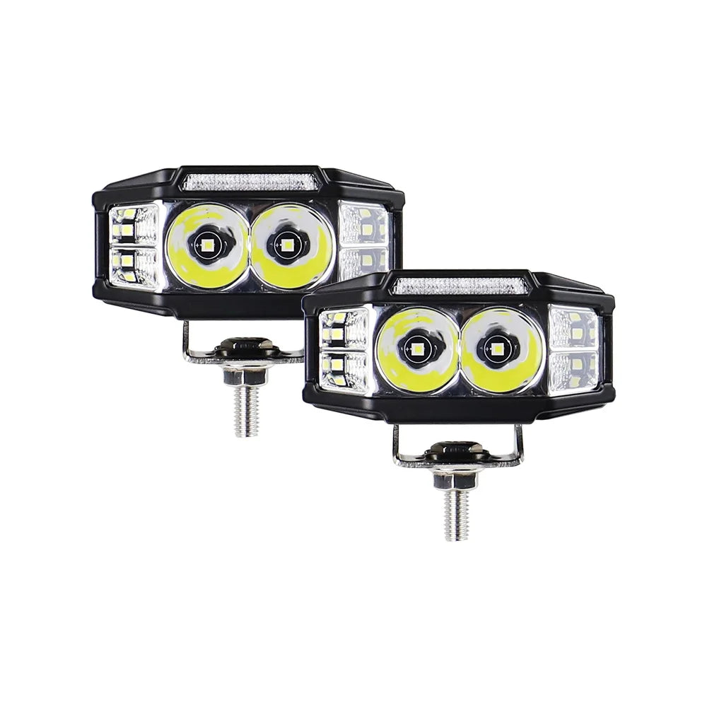 feux travail led 26w noir jaune moderne robuste lentilles ip67 vis included