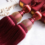 pompons rideau élégants coton plastique bleu rouge rose doré gris tissé brillant opaques