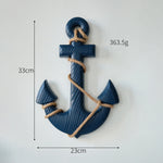 décoration murale marin ancre bleu marine roue navire texture striée corde nouée fixations adhésives