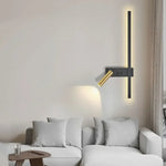 lampe murale led moderne fixée mur éclairage vertical minimaliste noir doré