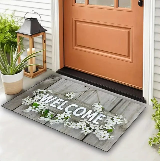 tapis moderne floral polyester antidérapant résistant décoloration 30x50cm 40x60cm 50x80cm salon bainextérieur