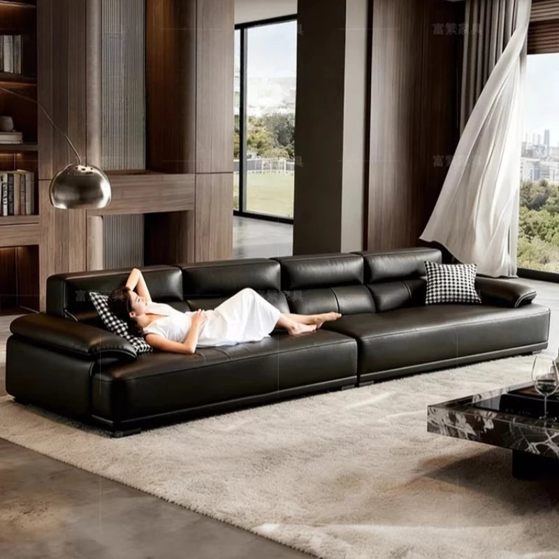 canapé d'angle moderne noir beige coussins géométriques 220cm 250cm 280cm 310cm 340cm
