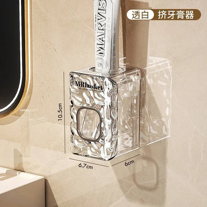organisateur mural transparent texturé moderne porte bougies ventouse hygiénique salle bain rangement efficace simple