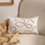 taies d'oreiller géométriques polyester non toxique boho chic fixations beige texturées maison hospitalière