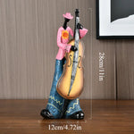statues musiciens résine trompette saxophone chanteur clavier violoncelle ethnique artisanal décoration maison salon