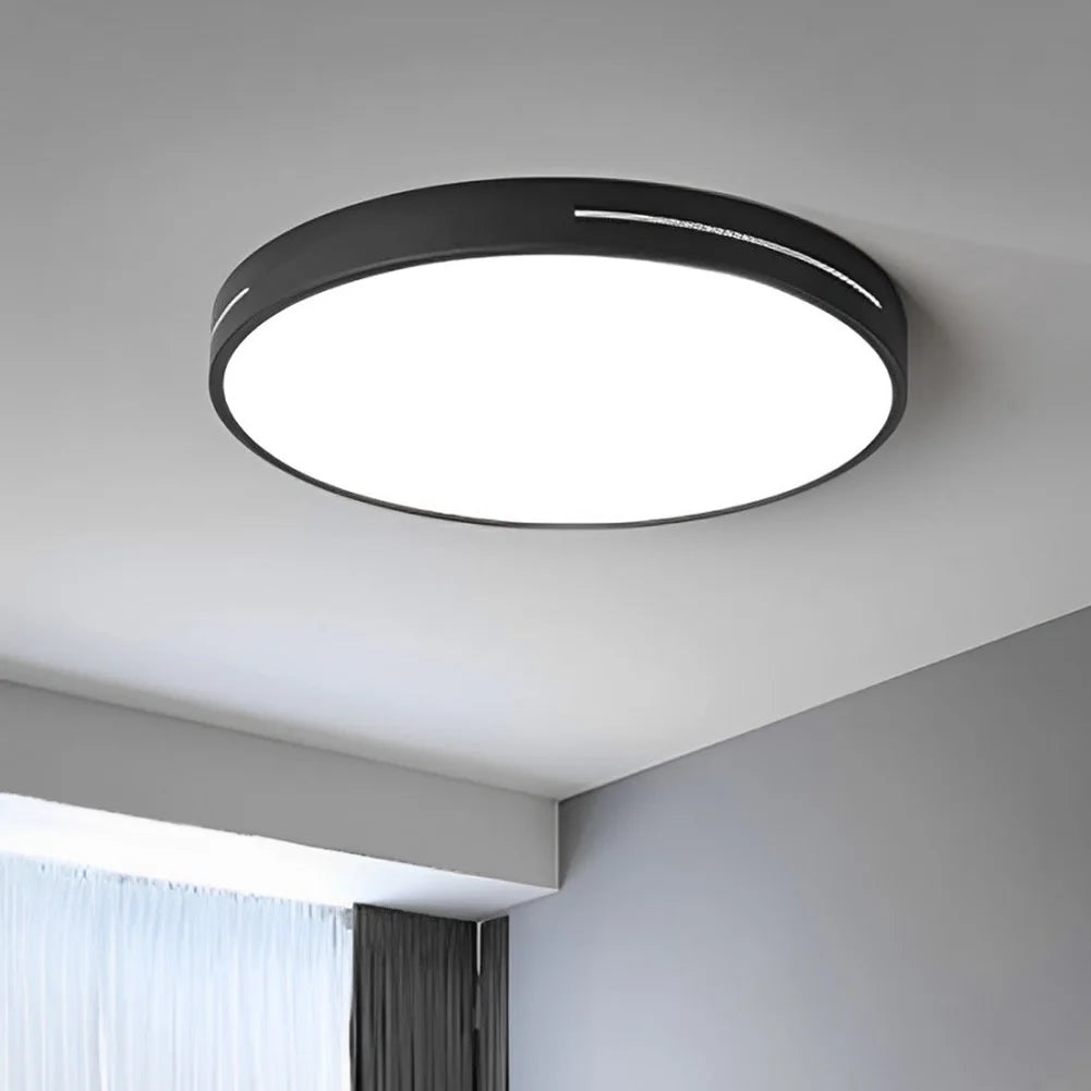 Kit luminaires LED ventilateur moderne blanc circulaire 18W opaquet vis fixation