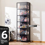 présentoir rangement étagère vitrée moderne noir transparent compartiments 120L capacité