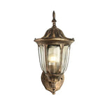 lampe murale classique transparente détails décoratifs noir doré éclairage extérieur éclairage industriel verre trempé
