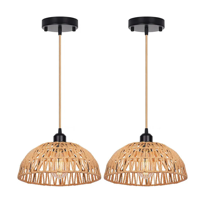 abat jour tressé naturel rustique moderne opacité suspension 30cm 300mm
