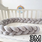 coussin lit tressé berceau bébé protection lit enfant doux blanc rose gris
