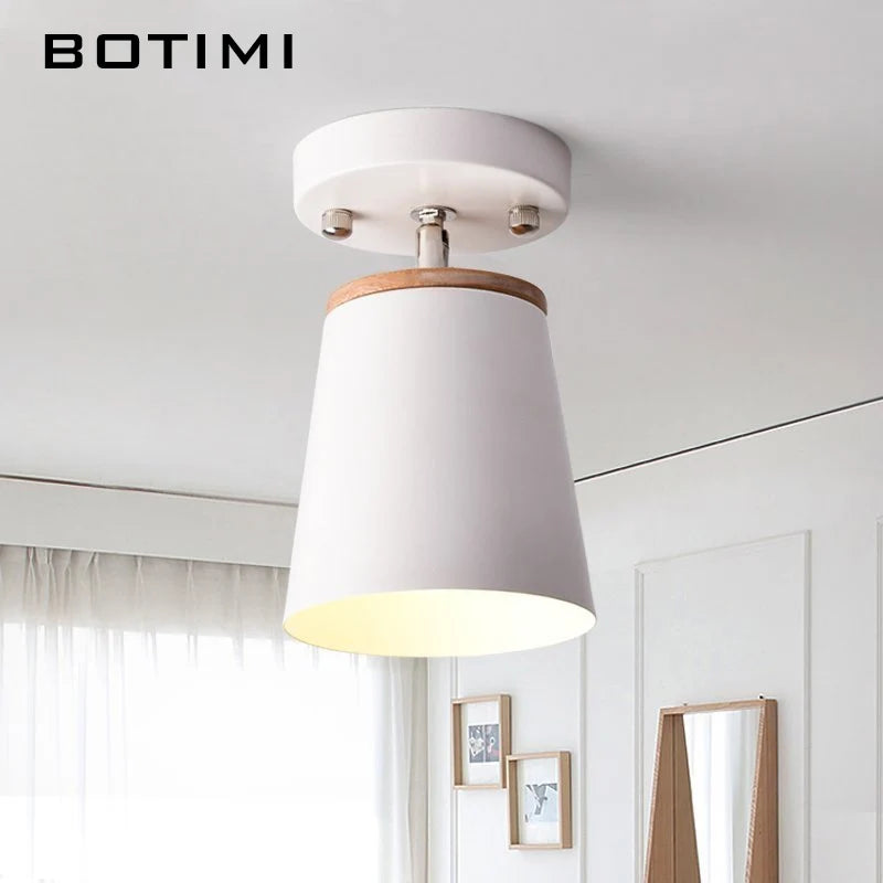 lampe moderne blanc bois naturel finition mate minimaliste fixée mur chambre cuisine