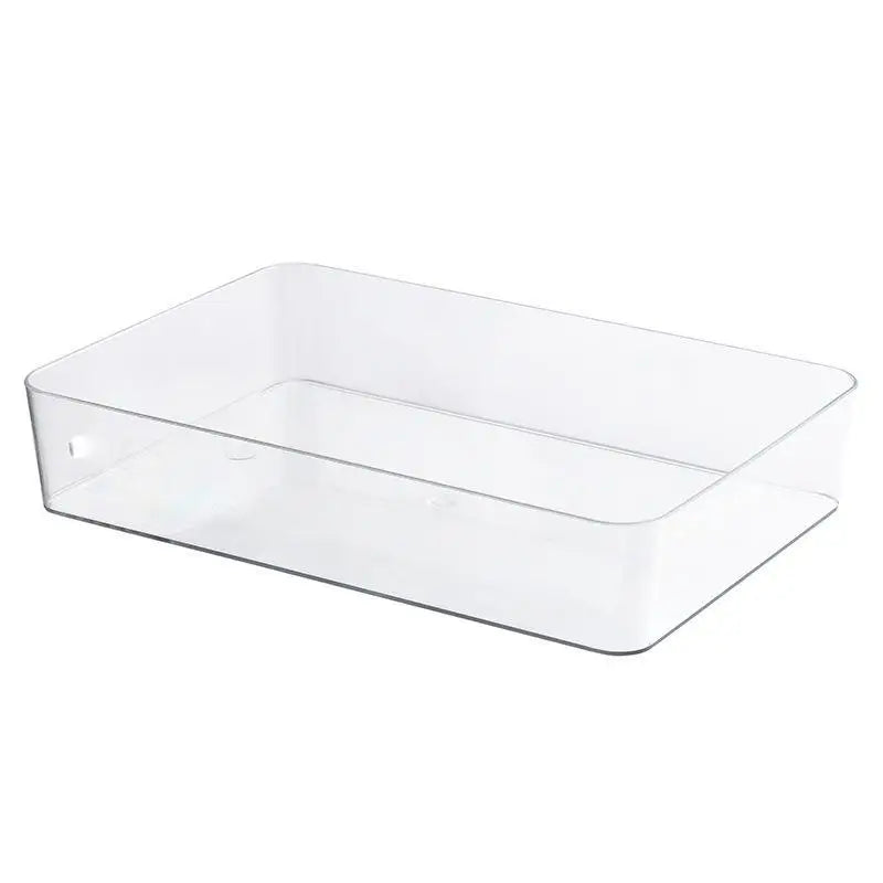 boîtes rangement transparentes modernes salle bain empilables plastique maquillage organisation calculatrice marqueurs