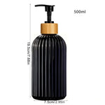 flacons savon liquide 500ml noir transparent vert olive marron rayures moderne pompe bois