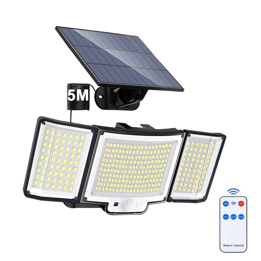 lampe solaire led extérieure imperméable ip65 détecteur mouvement modes éclairage moderne clips