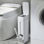poubelle moderne salle bain brosse wc blanc déchets respectueux environnement