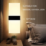 lampe murale moderne blanc noir or gris fixée mur vis 50x18cm led acrylique