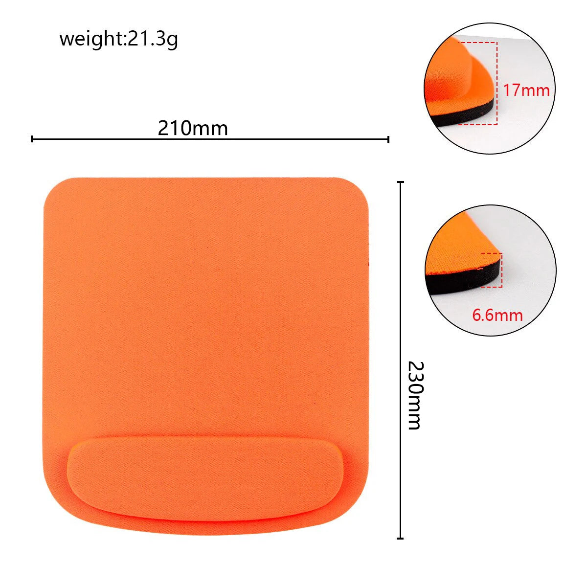 tapis souris ergonomique noir gris orange rouge adhésif doux moderne fonctionnel repose poignet