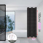 rideau douche noir blanc grille moderne respectueux l'environnement 100cm 180cm